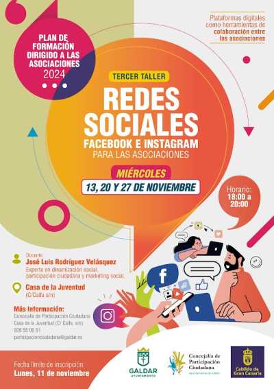 El Plan de Formación dirigido a las Asociaciones Vecinales para este año finaliza con el taller &#039;Redes sociales: Facebook e Instagram para las asociaciones&#039;