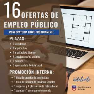 Telde aprueba 16 ofertas de empleo público que sacará a convocatoria próximamente