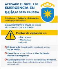 El Ayuntamiento de Guía cancela esta tarde todas las actividades municipales ante las fuertes lluvias