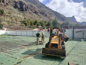 Fataga recupera su vieja cancha polideportiva como espacio polivalente