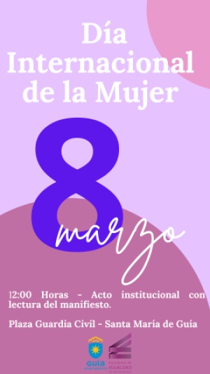 La Concejalía de Igualdad celebra este miércoles el acto institucional del Día Internacional de la Mujer