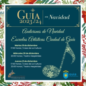 Las Escuelas Artísticas Ciudad de Guía se suman con las actuaciones y conciertos de sus alumnos a las fiestas de  Navidad