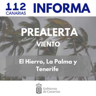 El Gobierno de Canarias declara la situación de prealerta por viento en El Hierro, La Palma y Tenerife