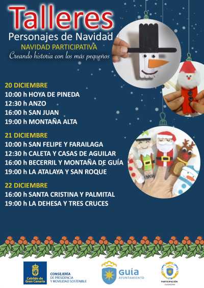 El programa navideño llena de talleres infantiles todos los barrios de Guía durante el fin de semana