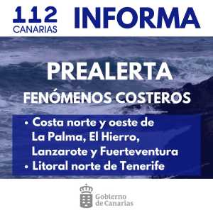 El Gobierno declara la prealerta por fenómenos costeros en Tenerife, La Palma, El Hierro, Lanzarote y Fuerteventura