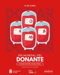 El Ayuntamiento de Telde se ilumina de rojo por el Día Mundial del Donante de Sangre