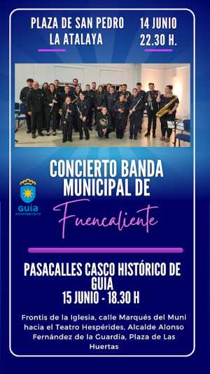 La Plaza de La Atalaya acoge mañana viernes un concierto de la Banda Municipal de Música de Fuencaliente