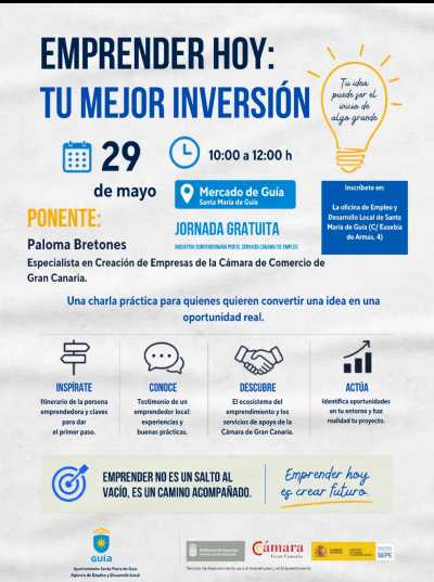 El Ayuntamiento de Guía ofrece el taller ‘Emprender hoy: tu mejor versión’ para personas interesadas en iniciar un negocio