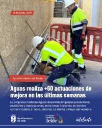 La Concejalía de Aguas coordina más de 60 actuaciones de mejora en la red municipal durante las últimas semanas