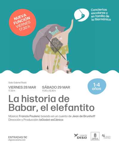 Comunicación  Adjuntos 14:06 (hace 3 horas) para  “La historia de Babar, el elefantito” llega a los conciertos en familia de la Orquesta Filarmónica de Gran Canaria y la Fundación DISA