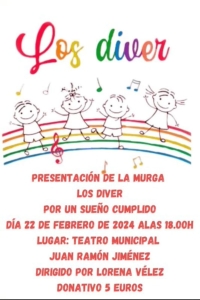 Los Diver presentan su murga en el Teatro Juan Ramón Jiménez