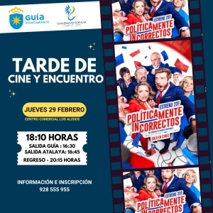 Tarde de Cine con la Universidad Popular de Guía, este jueves 29 de febrero