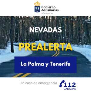 El Gobierno de Canarias declara la prealerta por nevadas en La Palma y Tenerife