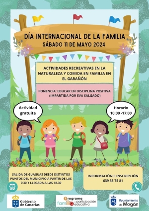 Mogán celebrará el Día de la Familia con ponencia y actividades en la naturaleza