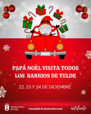 Papá Noel recorrerá todos los barrios de Telde por tercer año consecutivo los días 22, 23 y 24 de diciembre