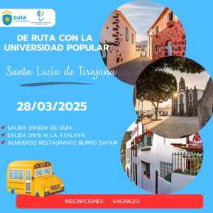 De Ruta con la Universidad Popular’ para conocer Santa Lucía de Tirajana este viernes